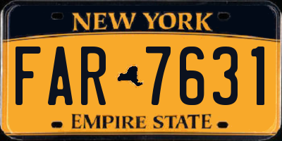 NY license plate FAR7631