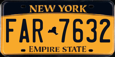 NY license plate FAR7632