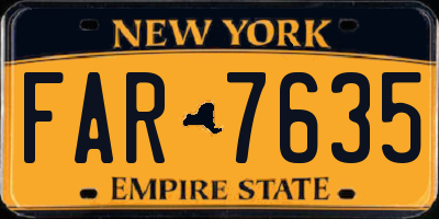NY license plate FAR7635