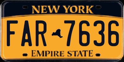 NY license plate FAR7636