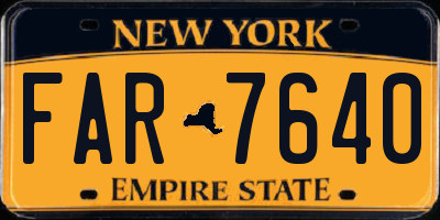 NY license plate FAR7640