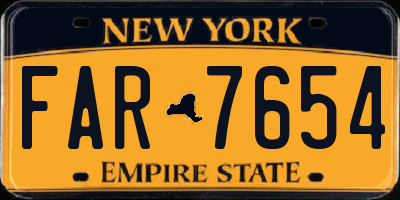 NY license plate FAR7654