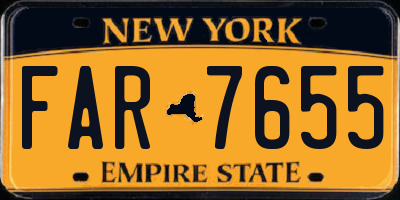 NY license plate FAR7655