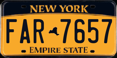 NY license plate FAR7657