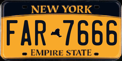 NY license plate FAR7666