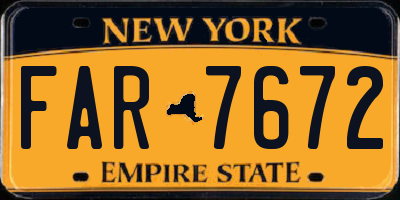 NY license plate FAR7672