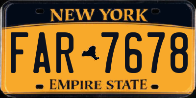 NY license plate FAR7678