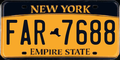 NY license plate FAR7688