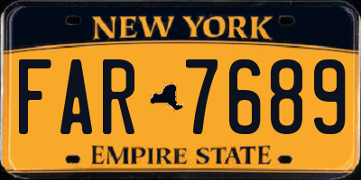 NY license plate FAR7689