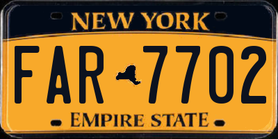 NY license plate FAR7702