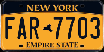 NY license plate FAR7703