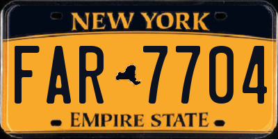 NY license plate FAR7704