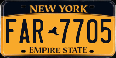 NY license plate FAR7705