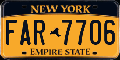 NY license plate FAR7706
