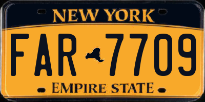 NY license plate FAR7709