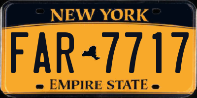 NY license plate FAR7717