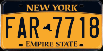 NY license plate FAR7718