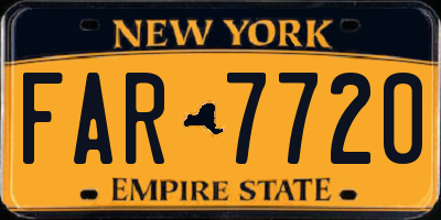 NY license plate FAR7720