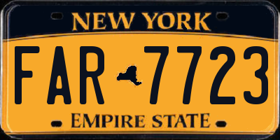 NY license plate FAR7723