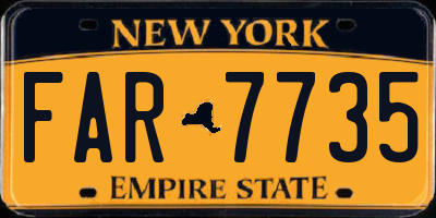 NY license plate FAR7735