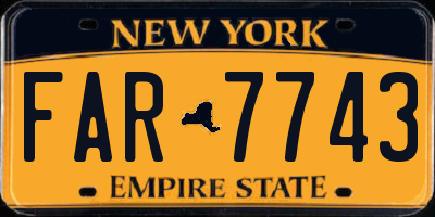 NY license plate FAR7743