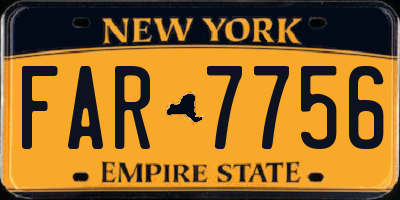 NY license plate FAR7756