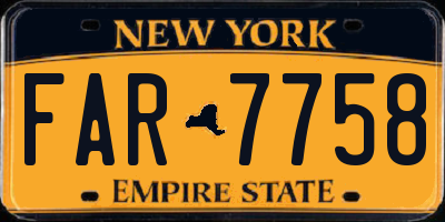 NY license plate FAR7758