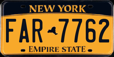 NY license plate FAR7762