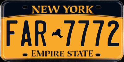 NY license plate FAR7772