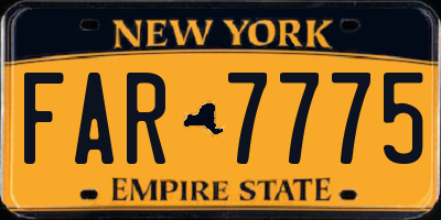NY license plate FAR7775