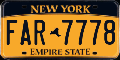NY license plate FAR7778