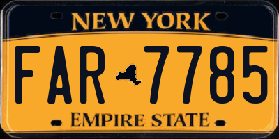 NY license plate FAR7785