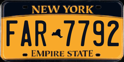 NY license plate FAR7792