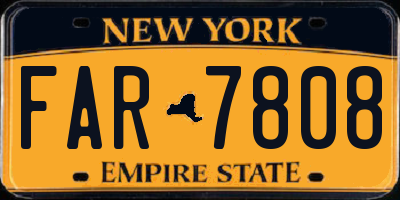 NY license plate FAR7808