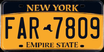 NY license plate FAR7809