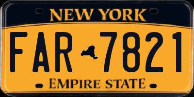 NY license plate FAR7821