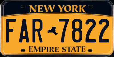 NY license plate FAR7822