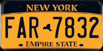NY license plate FAR7832