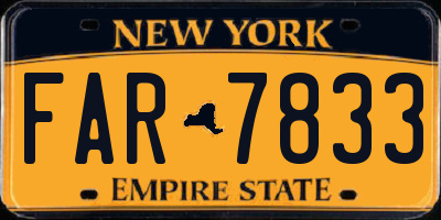 NY license plate FAR7833
