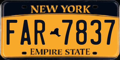 NY license plate FAR7837