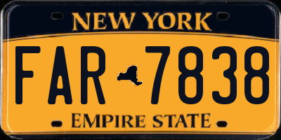 NY license plate FAR7838