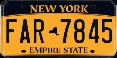 NY license plate FAR7845