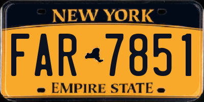 NY license plate FAR7851
