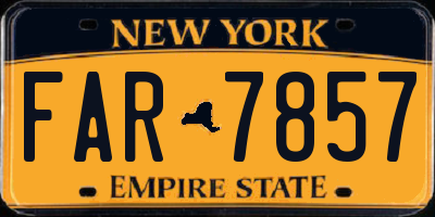 NY license plate FAR7857