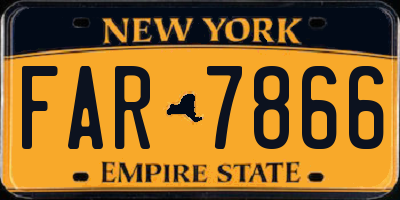 NY license plate FAR7866