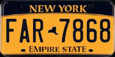 NY license plate FAR7868