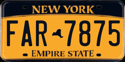 NY license plate FAR7875