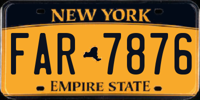 NY license plate FAR7876