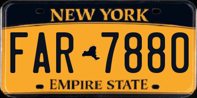 NY license plate FAR7880
