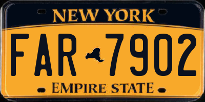 NY license plate FAR7902